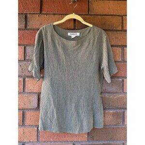 Hino & Malee II Textured Blouse 1/2 Sleeve Tunic USA | Green |‎ Womens Small